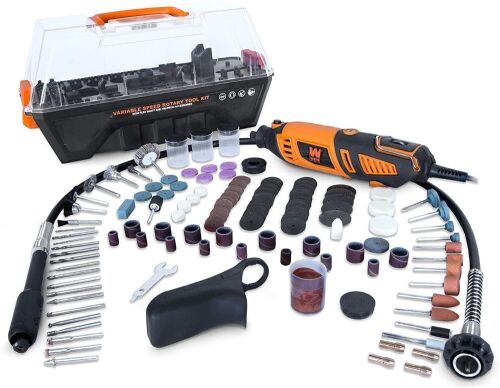 WEN 23190 1.3-Amp Variable Speed Steady-Grip Rotary Tool with 190-Piece Accessory Kit, Flex Shaft, and Carrying Case - Lot 282