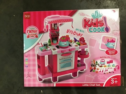 Pretend Play Kitchen Toy Set for Kids with Water Vapor Teapot  - Lot 314