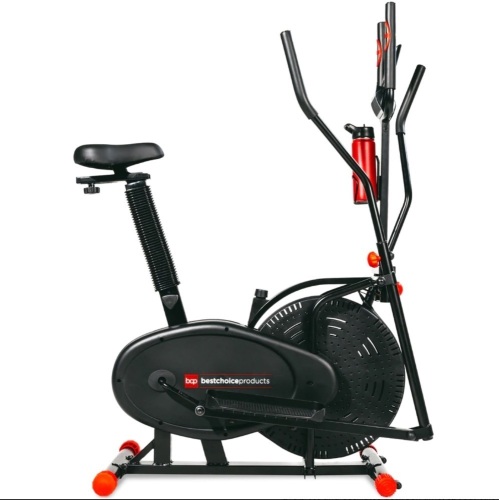 2-in-1 Elliptical Trainer Exercise Bike w/ LCD Screen, 220lb Capacity  - Lot 324
