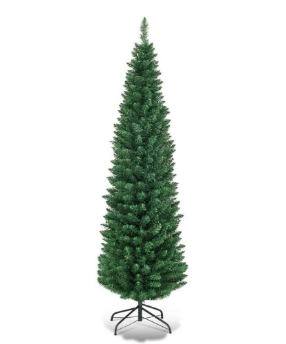 6 ft. PVC Unlit Artificial Slim Pencil Christmas Tree with Stand - Lot 510