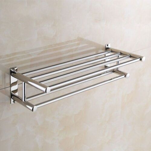 Lot of (2) Wall Mounted Stainless Steel Bathroom Double Towel Rack - Lot 803