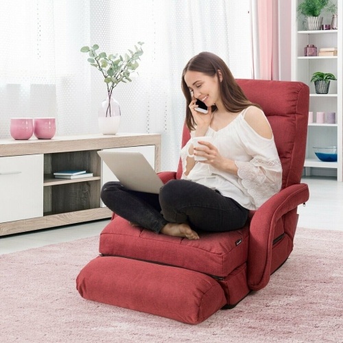 Folding Floor Massage Chair Lazy Sofa With Armrests Pillow - Lot 15