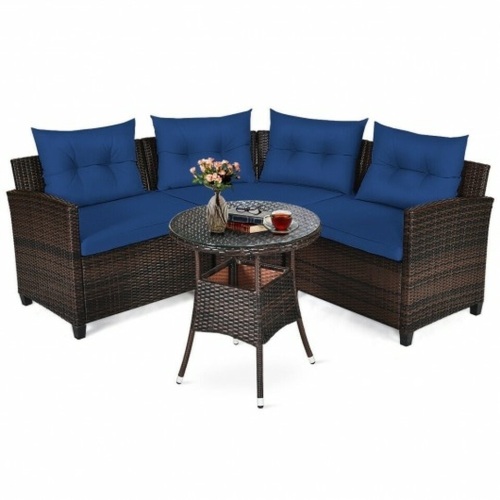 4Pcs Outdoor Cushioned Rattan Furniture Set - Partial Set Box 3/3 - Lot 19