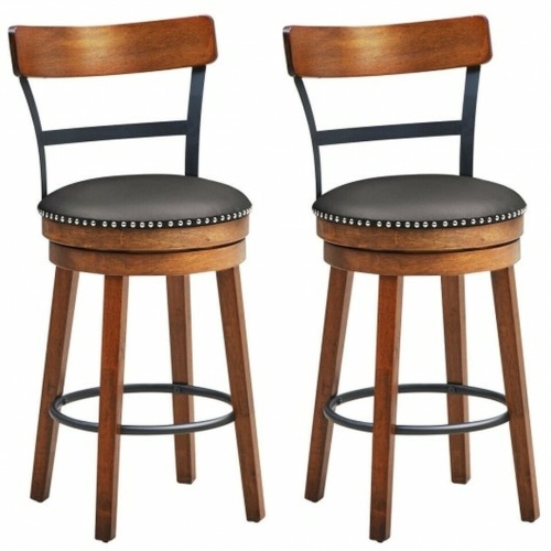 Set Of 2 25.5" Swivel Counter Height Dining Chair - Lot 30