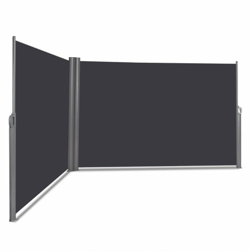 237" X 63" Patio Retractable Double Folding Side Awning Screen Divider - Lot 40