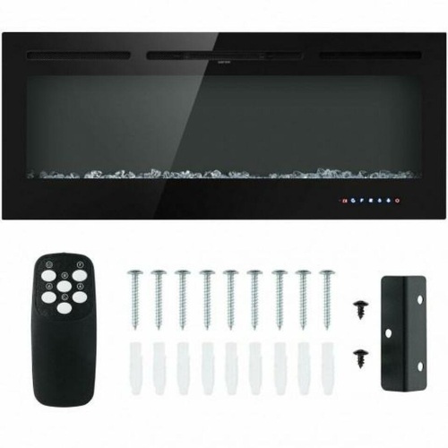 50 " Electric Fireplace Recessed Wall Mounted With Multicolor Flame - Lot 50