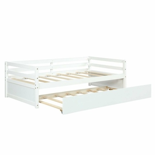 Twin Size Wooden Slat Trundle Platform - Lot 59