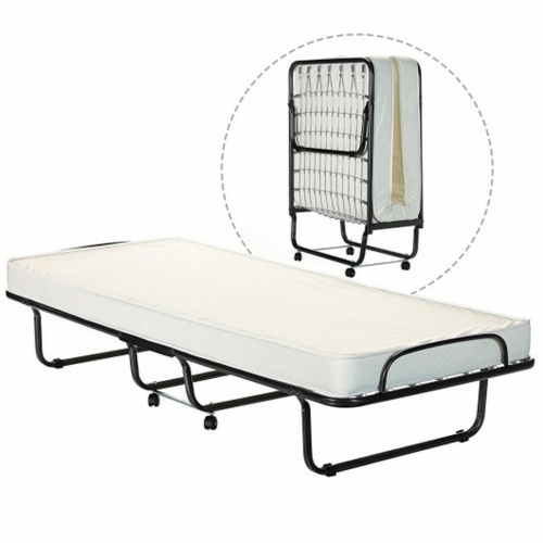 Folding Metal Bed Memory Foam Mattress - Lot 80