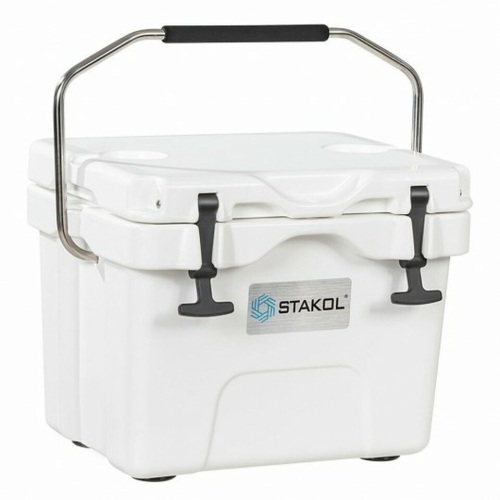 16 Quart 24-Can Capacity Portable Insulated Ice Cooler With 2 Cup Holders - Lot 88