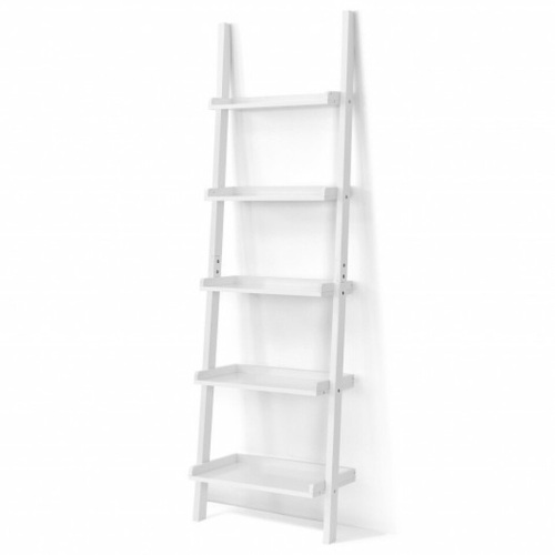 5-Tier Wall-Leaning Ladder Shelf Display Rack For Plants And Books - Lot 96