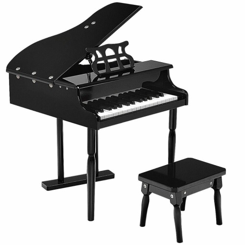 30 Keys Childs Toy Grand Baby Piano With Kids Pinao Bench Wood - Lot 112