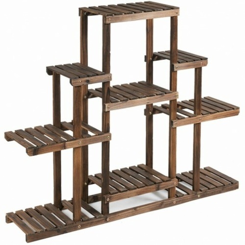 6-Tier Flower Wood Stand Plant Display Rack Storage Shelf - Lot 124