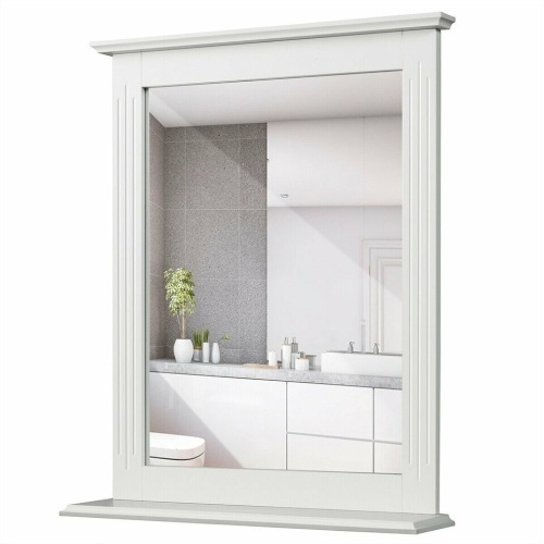Bathroom Wall Mirror With Shelf Vanity Makeup Mirror - Lot 149