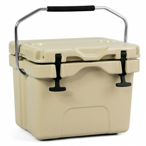 16 Quart 24-Can Capacity Portable Insulated Ice Cooler With 2 Cup Holders - Lot 163