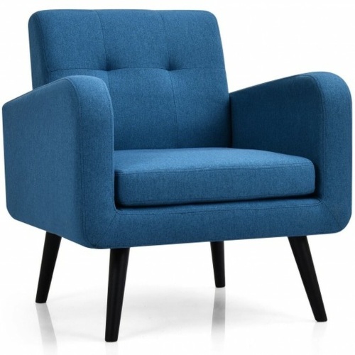 Modern Upholstered Comfy Accent Chair Single Sofa With Rubber Wood Legs - Lot 199