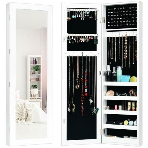 Door And Wall Mounted Armoire Mirrored Jewelry Cabinet - Lot 207