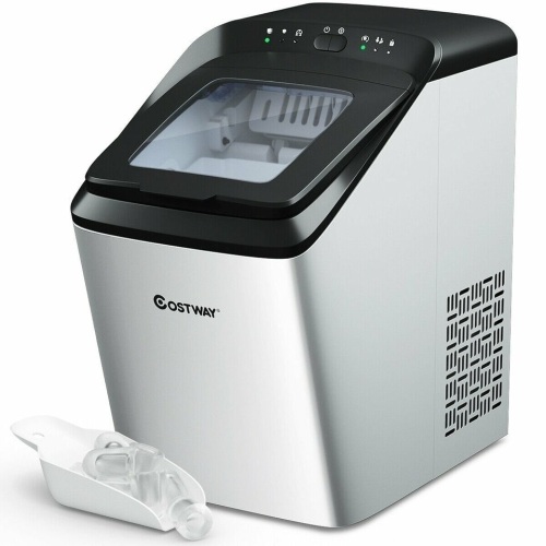 Stainless Steel Ice Maker 33Lbs/ 24Hrs Self-Clean Function With Scoop - Lot 209