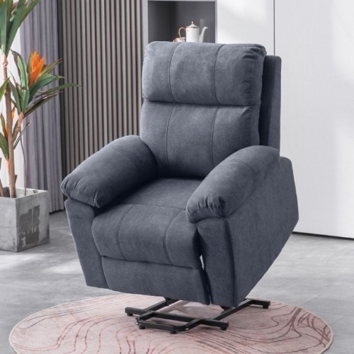 Linen Fabric Power Lift Recliner Chair with Massage and Heat - Partial Set Box A - Lot 241