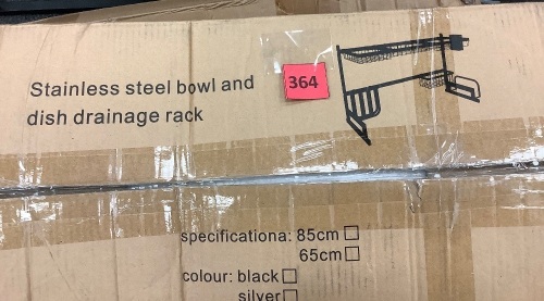 Stainless Steal Bowl and Dish Drainage Rack - Lot 364