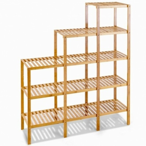 Multifunctional Bamboo Shelf Display Organizer - Lot 405