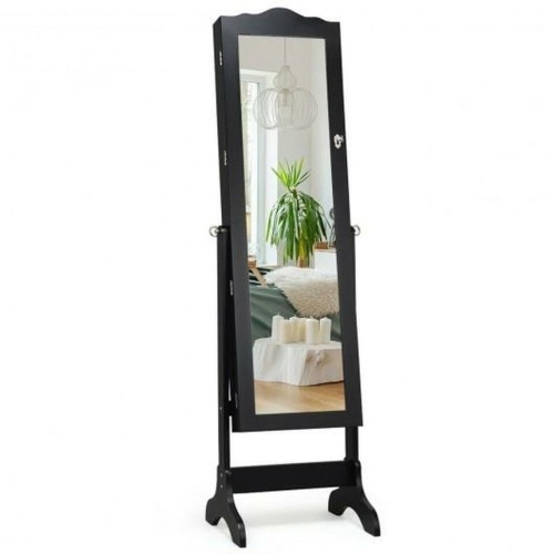 Mirrored Lockable Jewelry Cabinet Armoire Organizer Storage Box - Lot 406