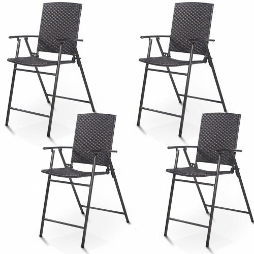 4 Pcs Rattan Wicker Folding Chairs - Lot 423