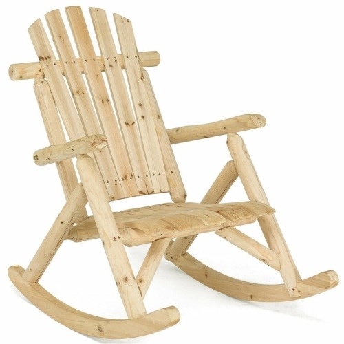 Wood Single Porch Rocker Lounge Patio Rocking Chair - Lot 424