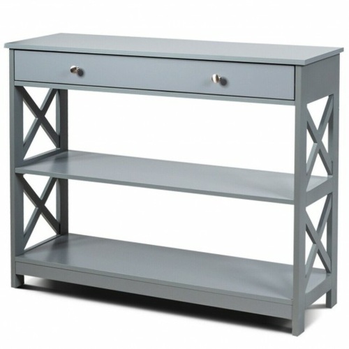 Console Table 3-Tier With Drawer And Storage Shelves - Lot 436