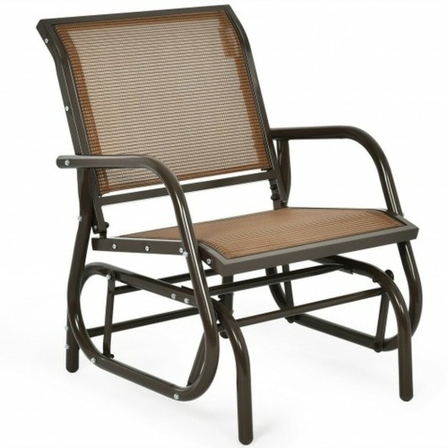Outdoor Single Swing Glider Rocking Chair With Armrest - Lot 455
