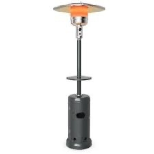 Outdoor Heater Propane Standing LP Gas Steel with Table Wheels - Lot 389