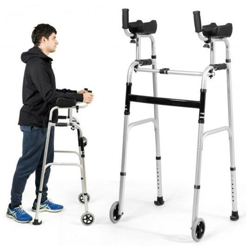 Folding Height Adjustable Walking Frame With Armrest Support SP0570SL - Lot 391
