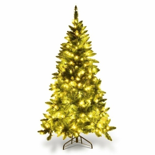 Prelit Artificial Half Christmas Tree With 8 Flash Modes - 5' - Lot 411