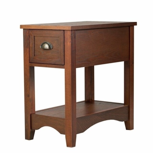 Contemporary Chair Side End Table Compact Table With Drawer Nightstand - Lot 422
