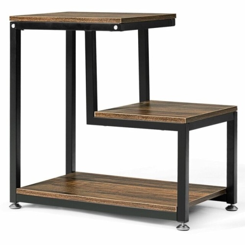 3-Tier Living Room Side Table With Storage Shelf - Lot 443
