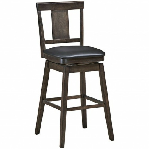 29 Inch Swivel Upholstered Counter Height Bar Stool With Rubber Wood Legs - Lot 447