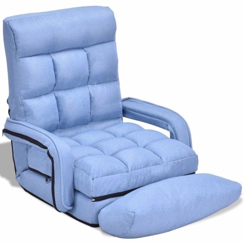 Folding Lazy Floor Chair Sofa With Armrests And Pillow - Lot 460