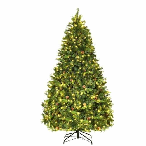 Artificial Christmas Tree w/ Led Lights & Pine Cones - 7' - Lot 465