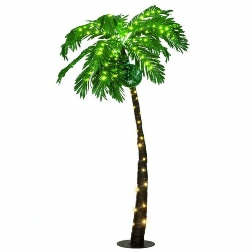 5 Ft Artificial Lighted Palm Tree With Led Lights And Metal Base - Lot 472