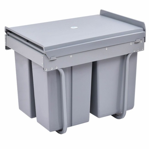 10.5 Gal 3 Compartment Pull Out Recycling Waste Bin - Lot 507