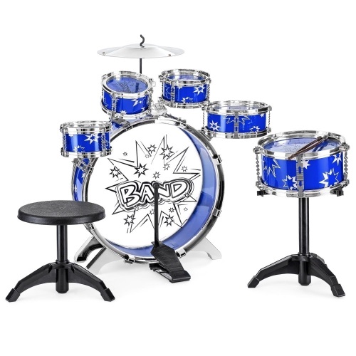 11-Piece Kids Beginner Drum Percussion Musical Instrument Toy Set - Lot 558