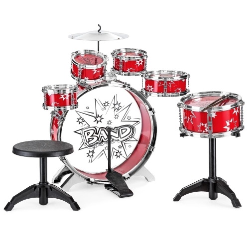 11-Piece Kids Beginner Drum Percussion Musical Instrument Toy Set - Lot 564