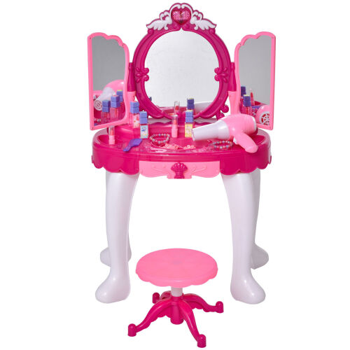 Kids Princess Vanity Mirror w/ AUX Cable, Wand, Hairdryer, Accessories - Lot 677