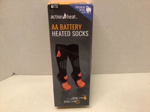 Action Heat AA Battery Heated Socks, Powers On, Ecommerce Return - Lot 121