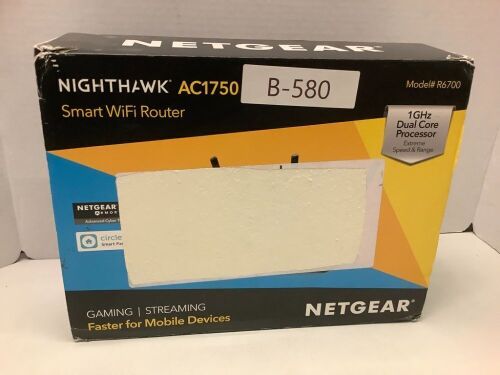 Nighthawk AC1750 Smart Wi-Fi Router, Powers On, Ecommerce Return - Lot 263
