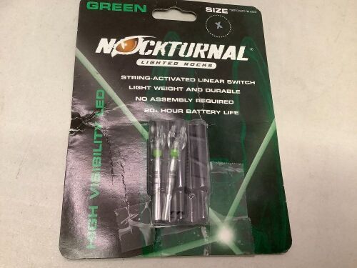 Nockturnal Lighted Nocks, Size X, Green, Missing Parts, Ecommerce Return - Lot 370