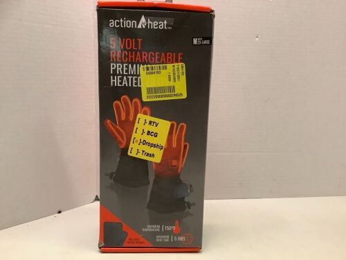 Action Heat 5 Volt Rechargeable Premium Heated Gloves, 2X, Powers On, Appears New - Lot 439