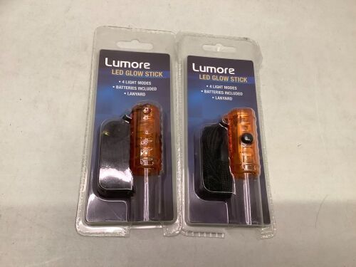 Lot of (2) Lumore LED Glow Stick, Ecommerce Return - Lot 475