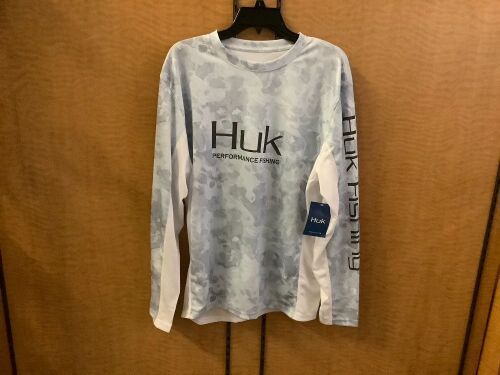 Huk Icon X Current Camo Long Sleeve, Men's Large, Appears New - Lot 514