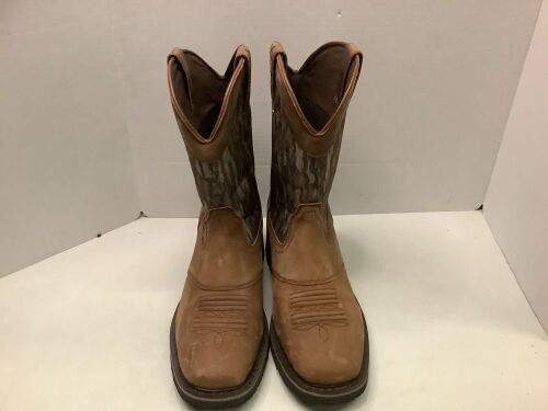 Men's Leather Work Boots, 9.5, Ecommerce Return - Lot 760