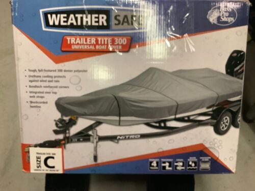 Weather Safe Trailer Tite 300 Universal Boat Cover, Size C, Appears New, Box Damaged - Lot 790